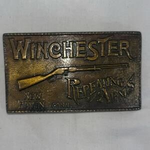 Vintage Original Brass Winchester Repeating Arms Belt Buckle 658 Country Western